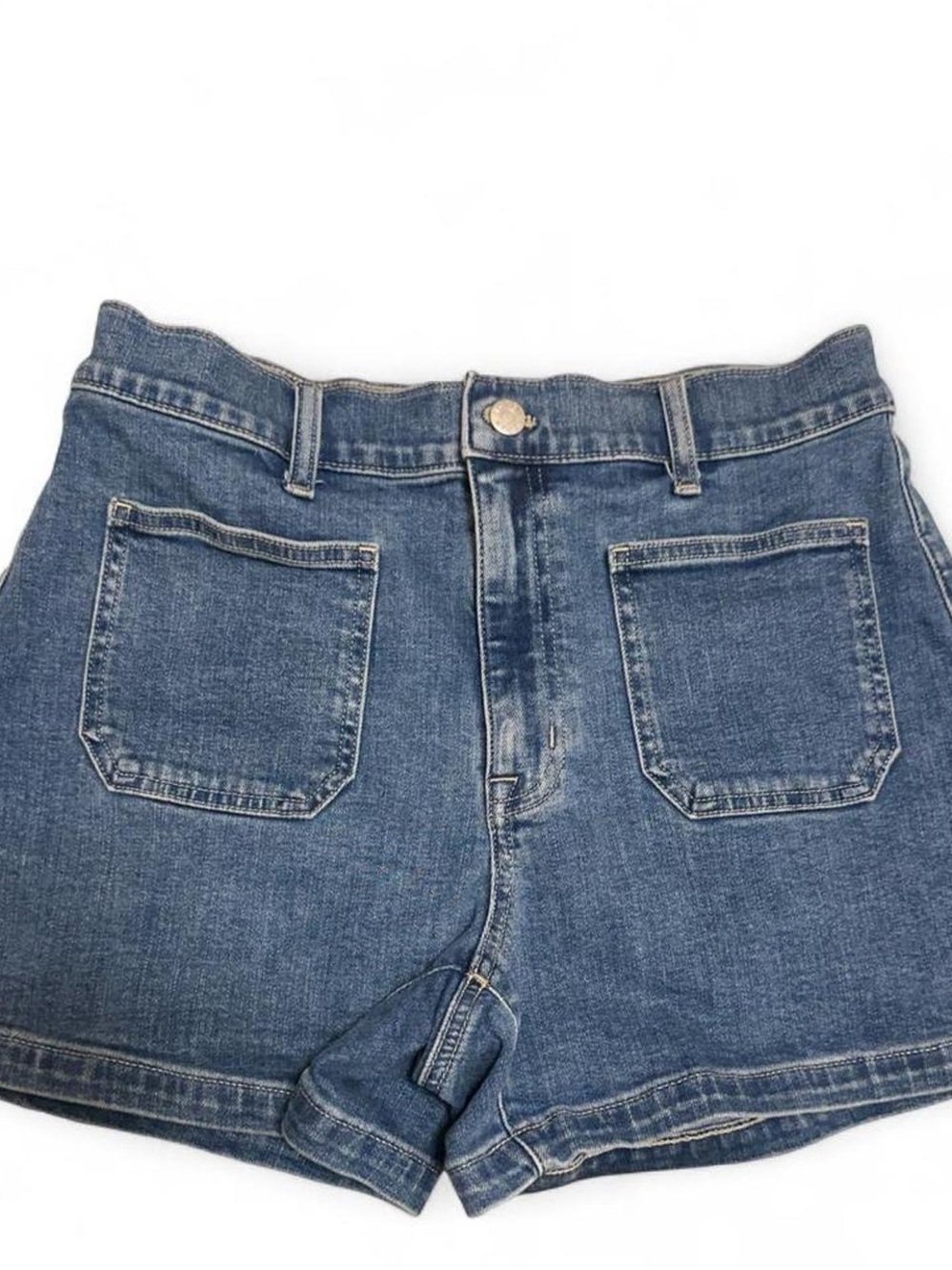 J. Crew Blue Denim Patch-Pocket Shorts - Picture 7 of 9